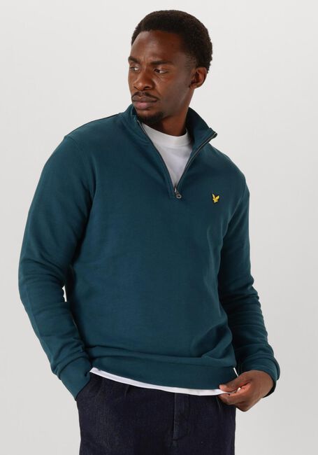 Blauwe LYLE & SCOTT Sweater LOOPBACK QUARTER ZIP SWEAT - large