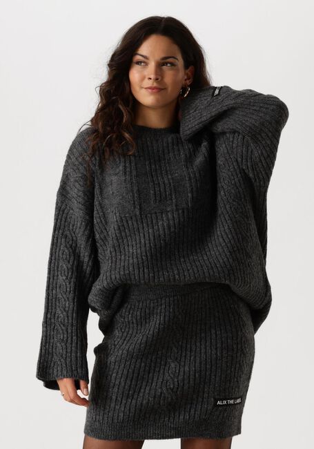 Grijze ALIX THE LABEL Sweater LADIES KNITTED ALIX CABLE PULLOVER - large