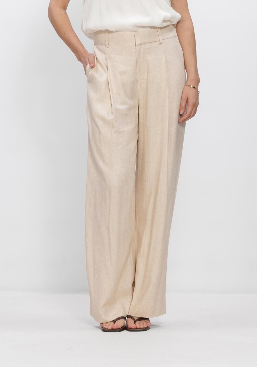 Beige MOS MOSH Broeken MMISSA COLEEN PANT - large