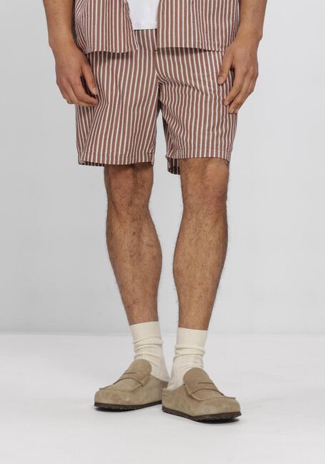 Beige SELECTED MEN Korte broek SLHREGSTUART SEERSUCKER  SHORTS - large