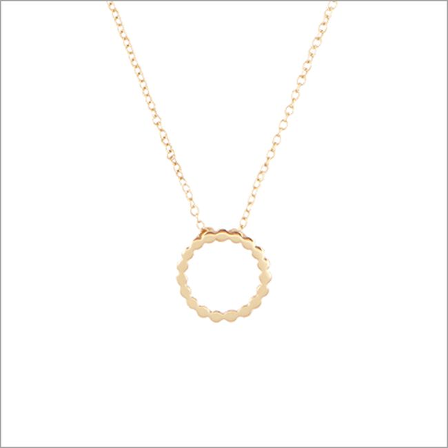 Gouden ALLTHELUCKINTHEWORLD Ketting FORTUNE NECKLACE DOTTED CIRCLE - large