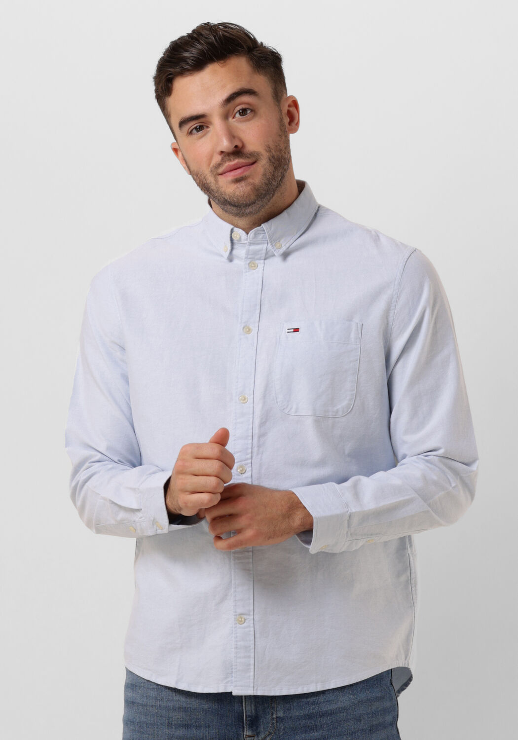 TOMMY JEANS Heren Overhemden Tjm Reg Oxford Shirt Lichtblauw