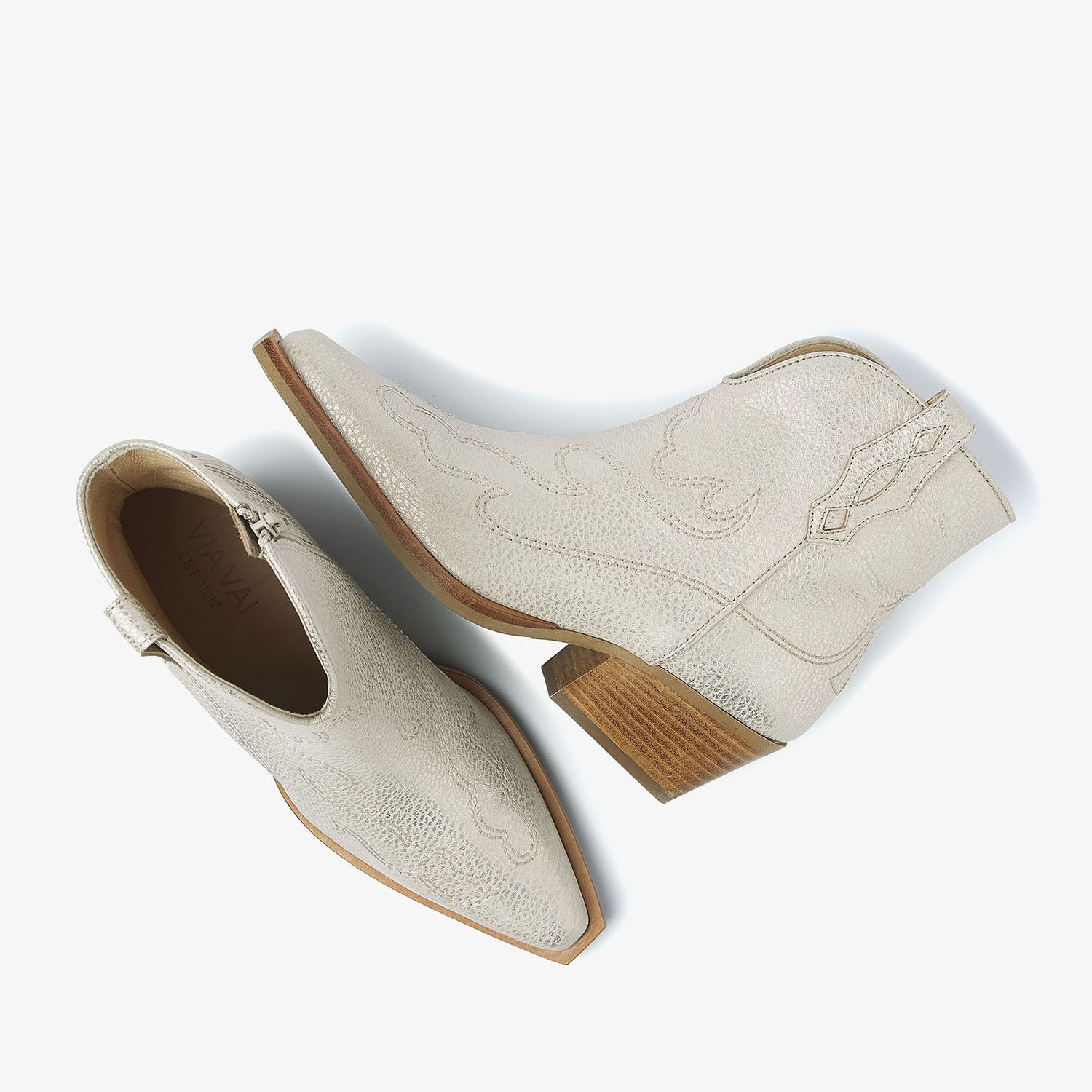 Beige VIA VAI Enkellaarsjes DO OLIVIA - large