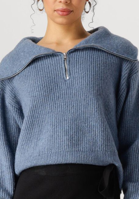 Lichtblauwe MSCH COPENHAGEN Trui MSCHGYTTA ZIP PULLOVER - large