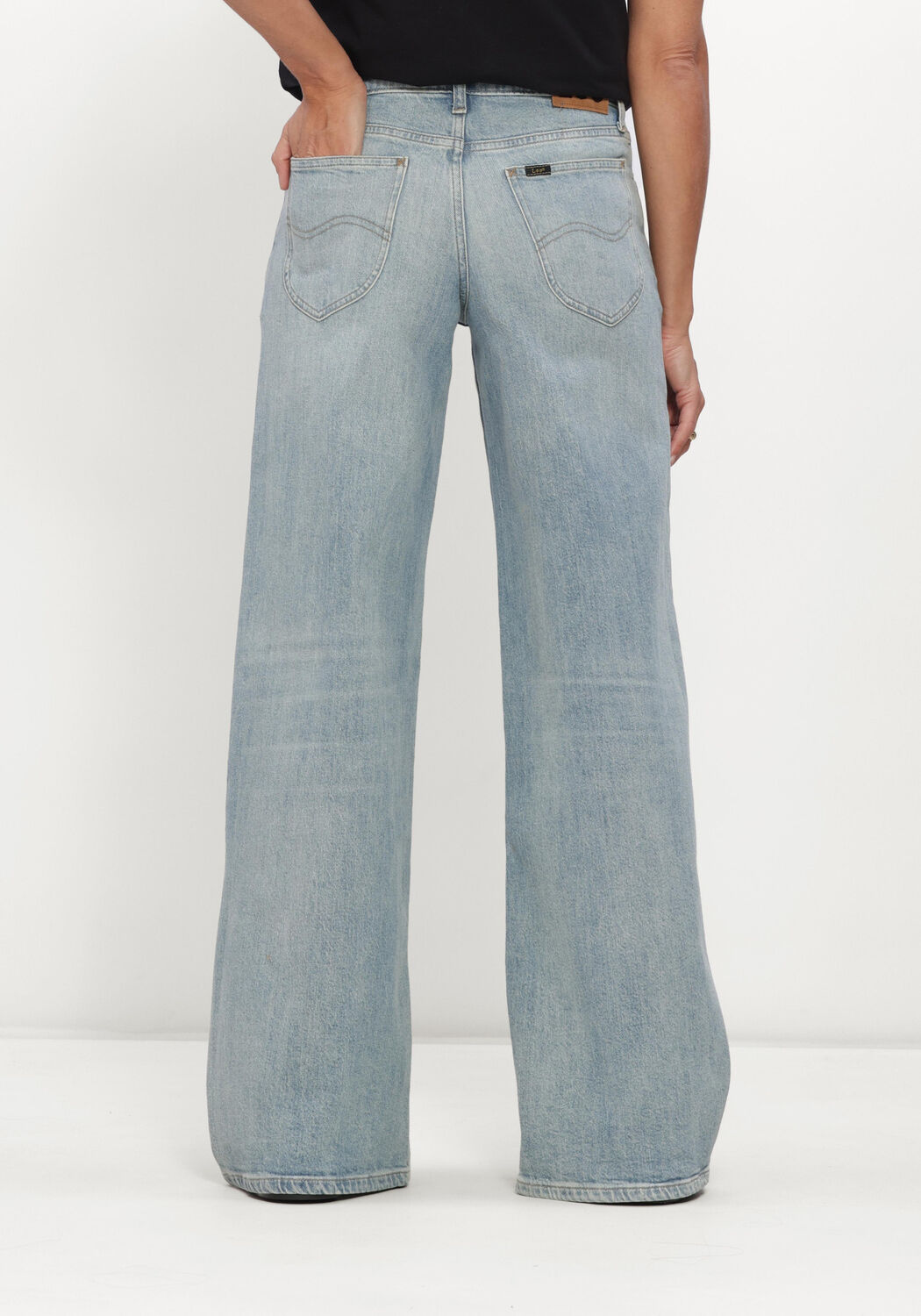 Lichtblauwe LEE Wide jeans PLEATED JEAN - large
