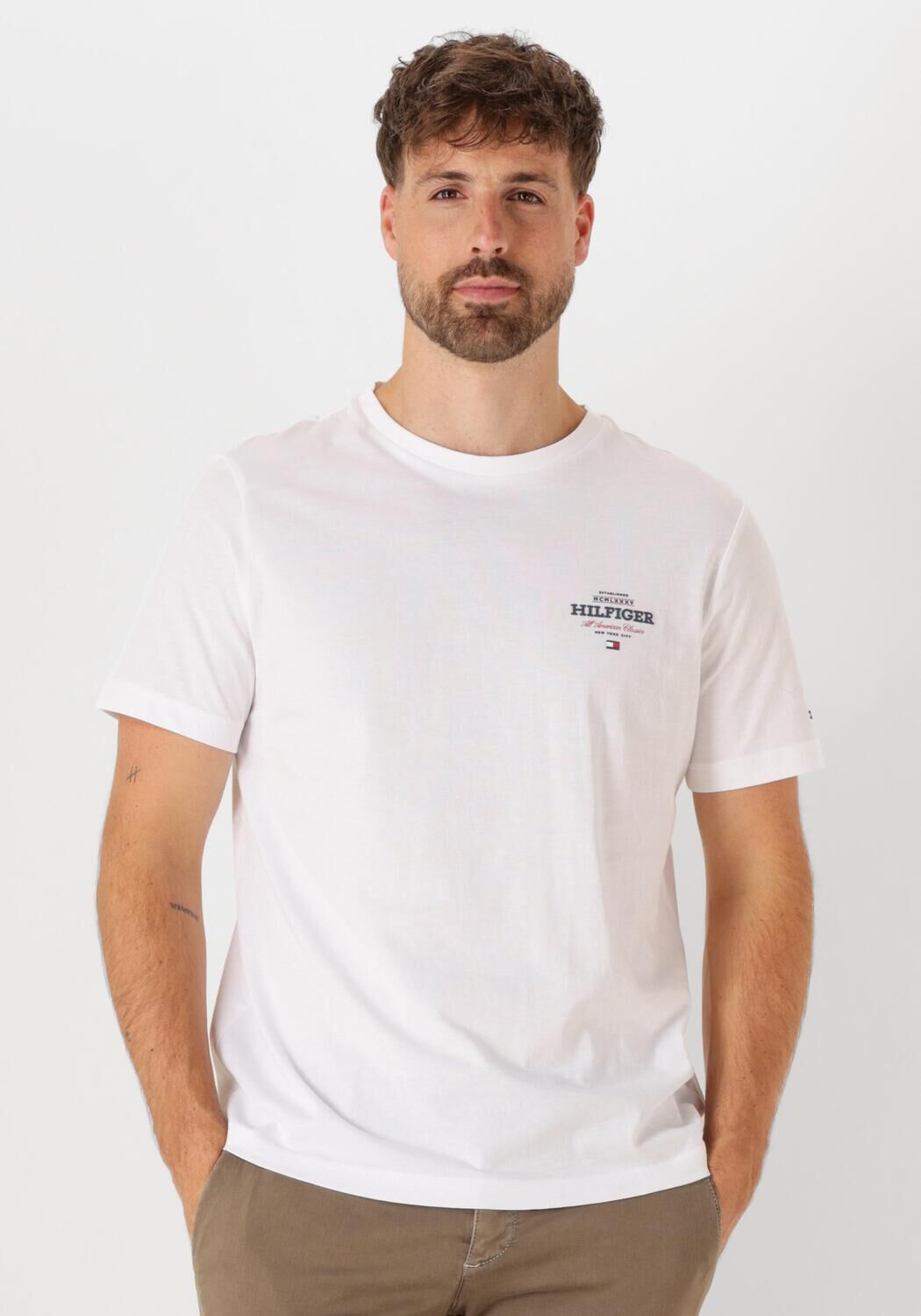TOMMY HILFIGER Heren Polo's & T-shirts Monotype All American Tee Wit