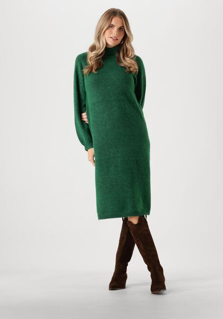 Groene Y.A.S. Midi jurk YASBALIS LS FUNNEL KNIT DRESS - large