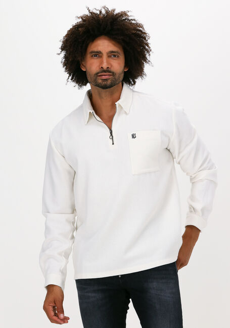 Gebroken wit BLS HAFNIA Casual overhemd OVERSHIRT ZIP - large