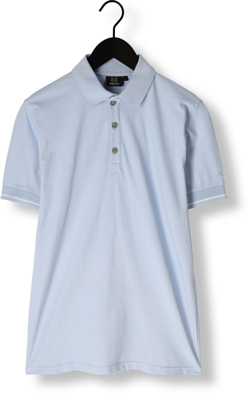 GENTI Heren Polo's & T-shirts Polo 3 Button Ss J2001-1212 Lichtblauw