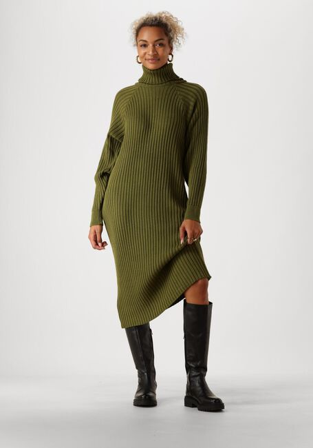 Olijf Y.A.S. Midi jurk YASMAVI KNIT MIDI ROLLNECK DRESS - large