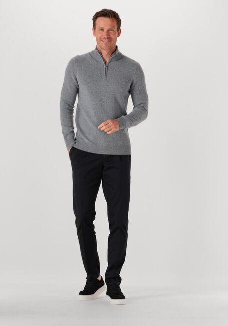 Grijze PROFUOMO Trui PULLOVER HALF ZIP WOOL BLEND - large