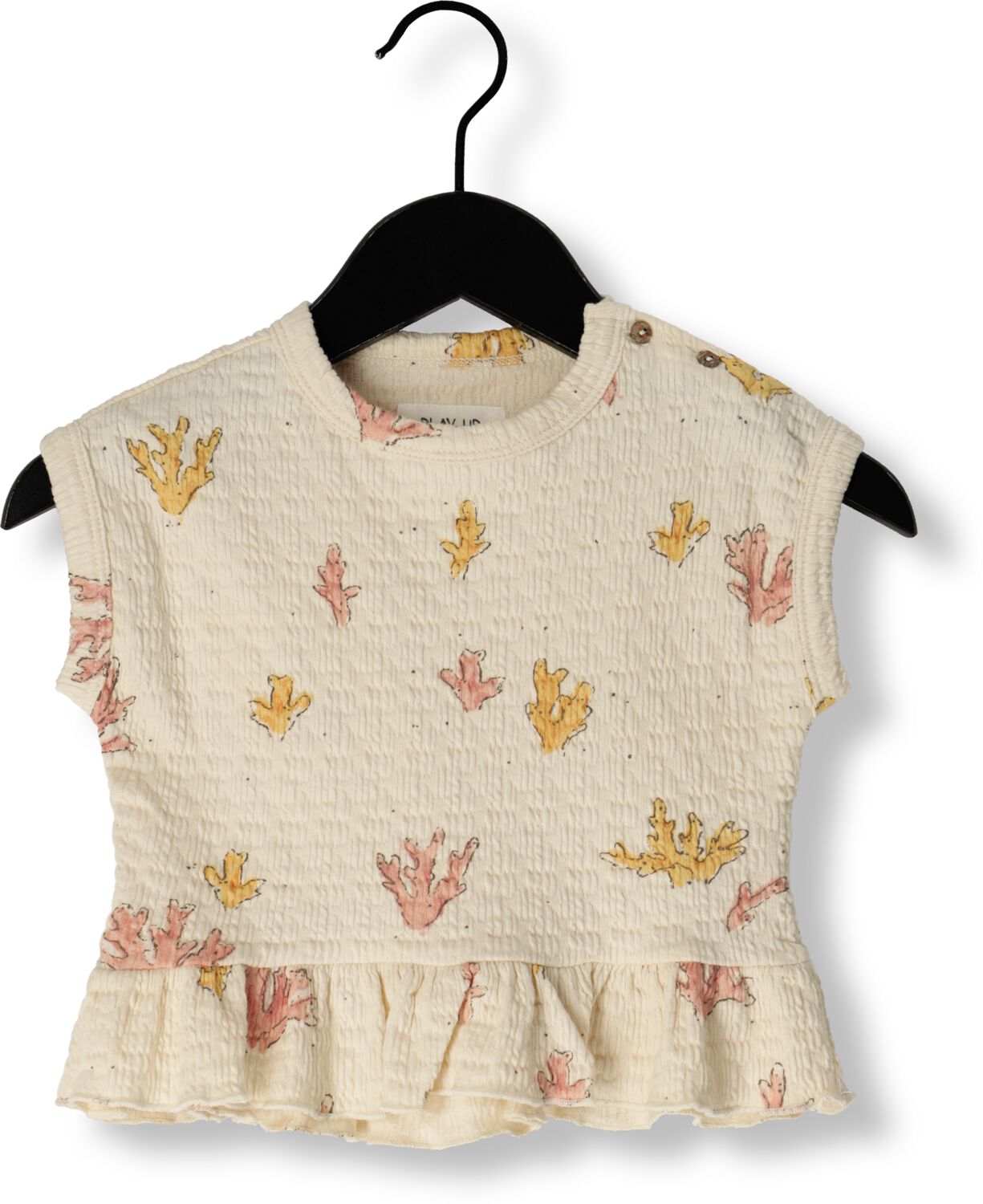 PLAY UP Baby Tops & T-shirts Printed Jersey Jacqueard T-shirt Beige