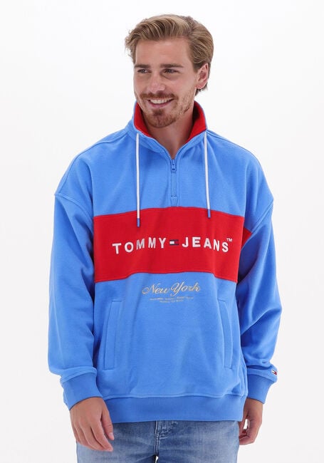 Blauwe TOMMY JEANS Sweater TJM ARCHIVE POLAR MOCK NECK - large