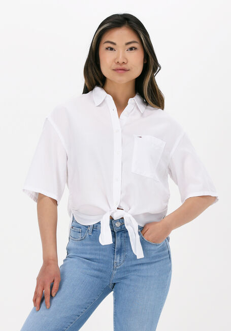 Witte TOMMY JEANS Blouses TJW FRONT TIE SHIRT - large
