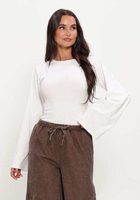 Witte REFINED DEPARTMENT T-shirt LADIES KNITTED SLIM FITTED BODY AMY - large