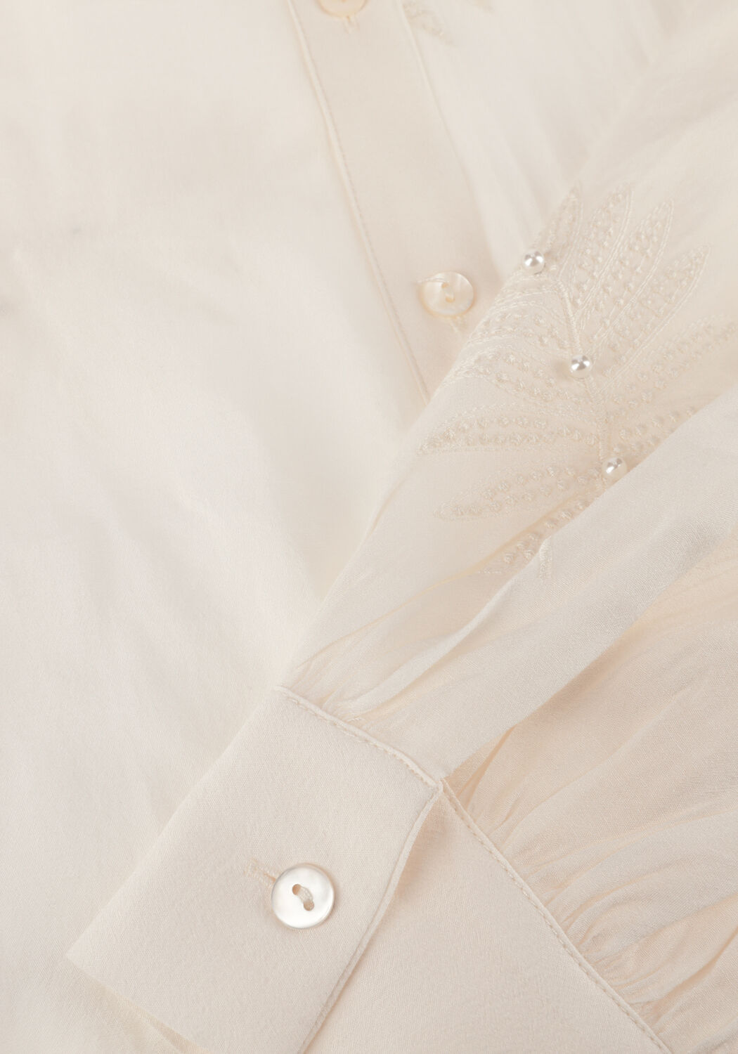 Witte NUKUS Blouses MILANOVA BLOUSE PEARL - large