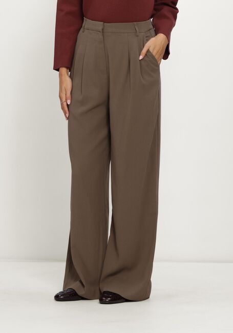 Khaki NEO NOIR Wijde broek ZOBA CREPE PANTS - large