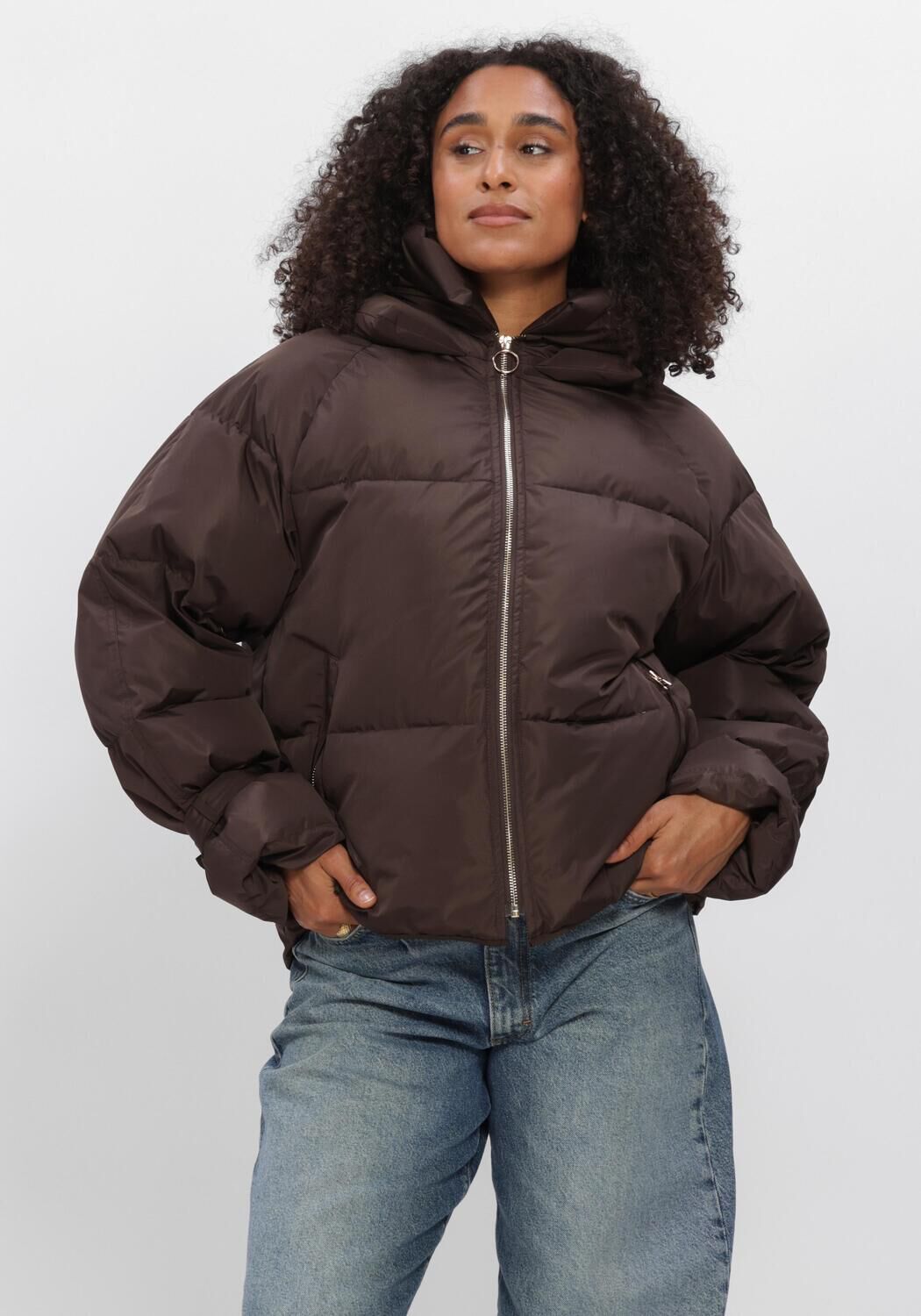 Bruine WITHBLACK Gewatteerde jas WBLKYLIE REAL DOWN JACKET - large