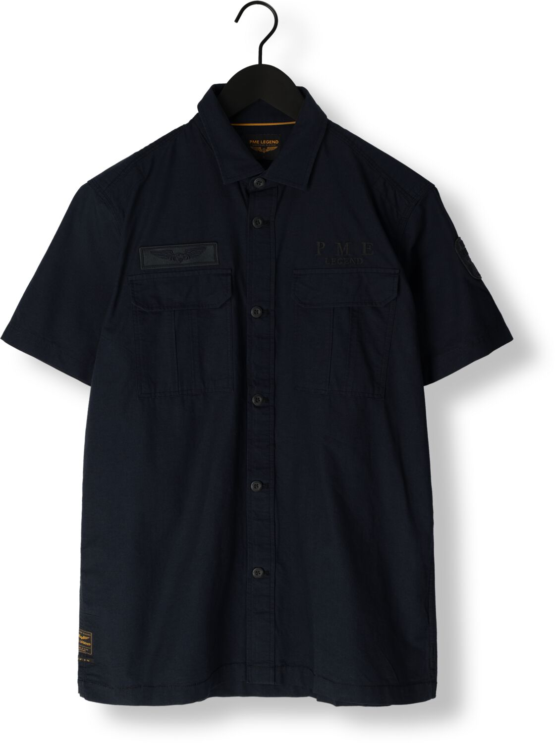 PME LEGEND Heren Overhemden Short Sleeve Shirt Ctn Ottoman Blauw