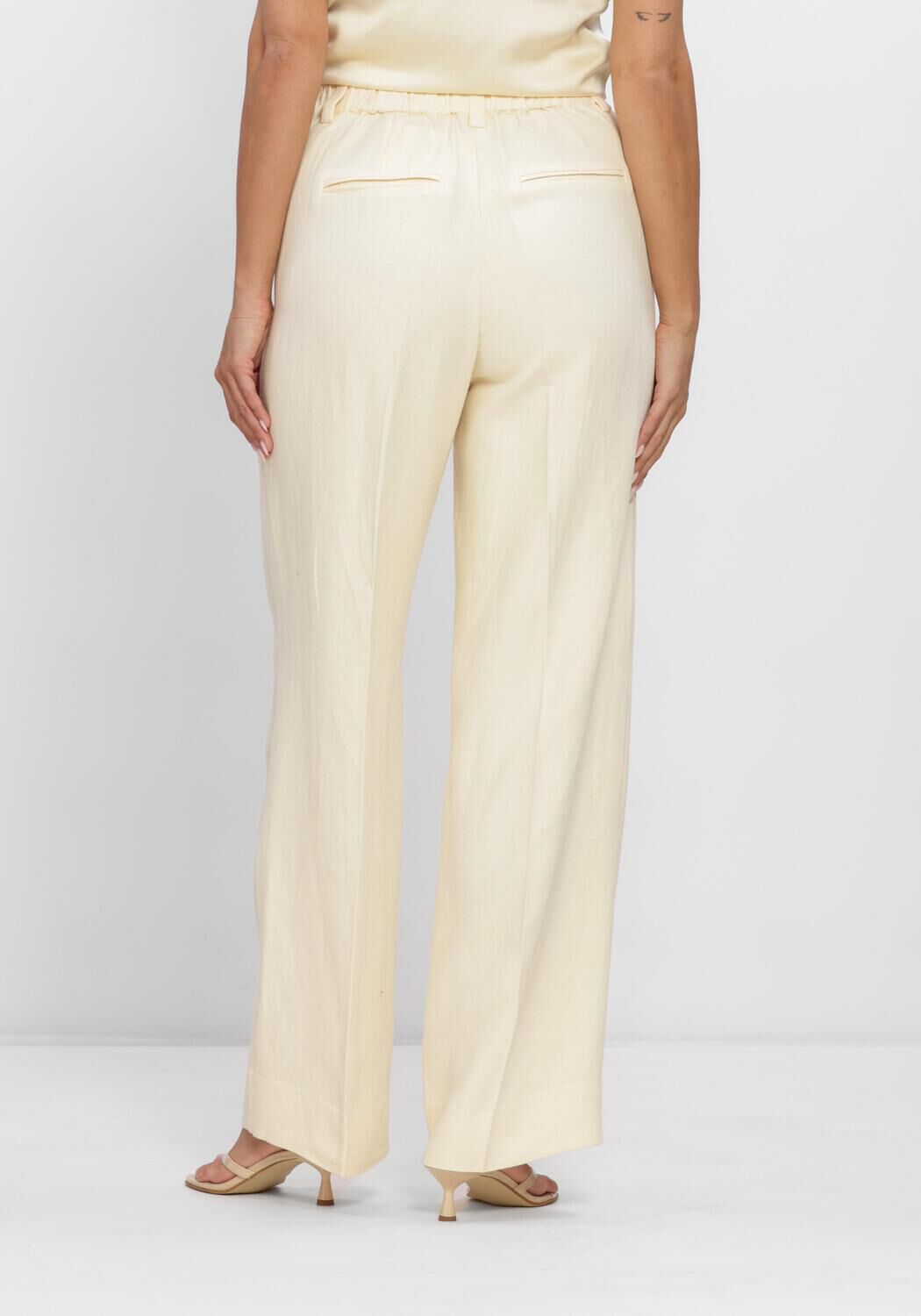 Gele SECOND FEMALE Broeken LINO CLASSIC TROUSERS - large