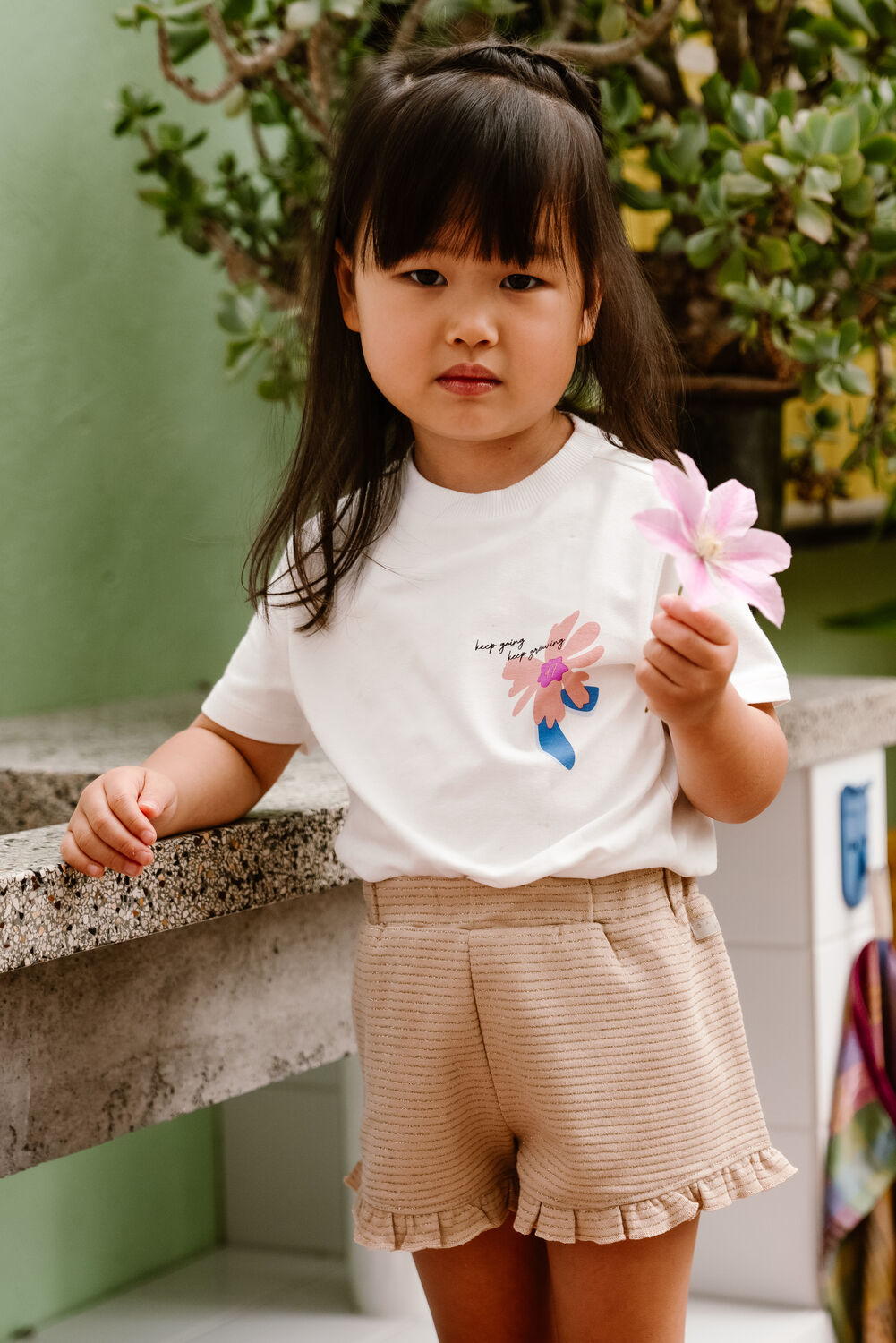 Witte DAILY7 T-shirt T-SHIRT FLOWER ARTWORK - large