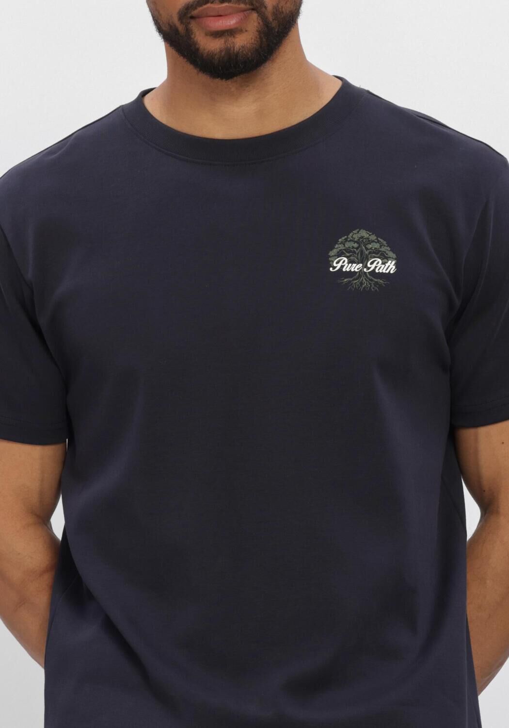 Donkerblauwe PURE PATH T-shirt ROOTED TREE - large