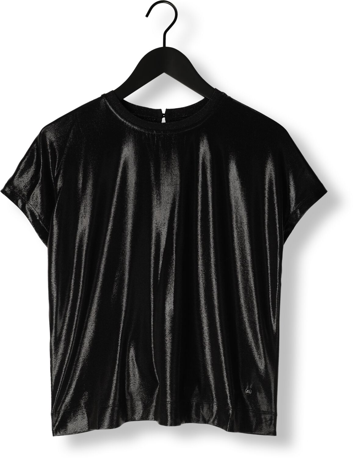 MOS MOSH Dames Tops & T-shirts Nivola O-neck Metallic Tee Zwart