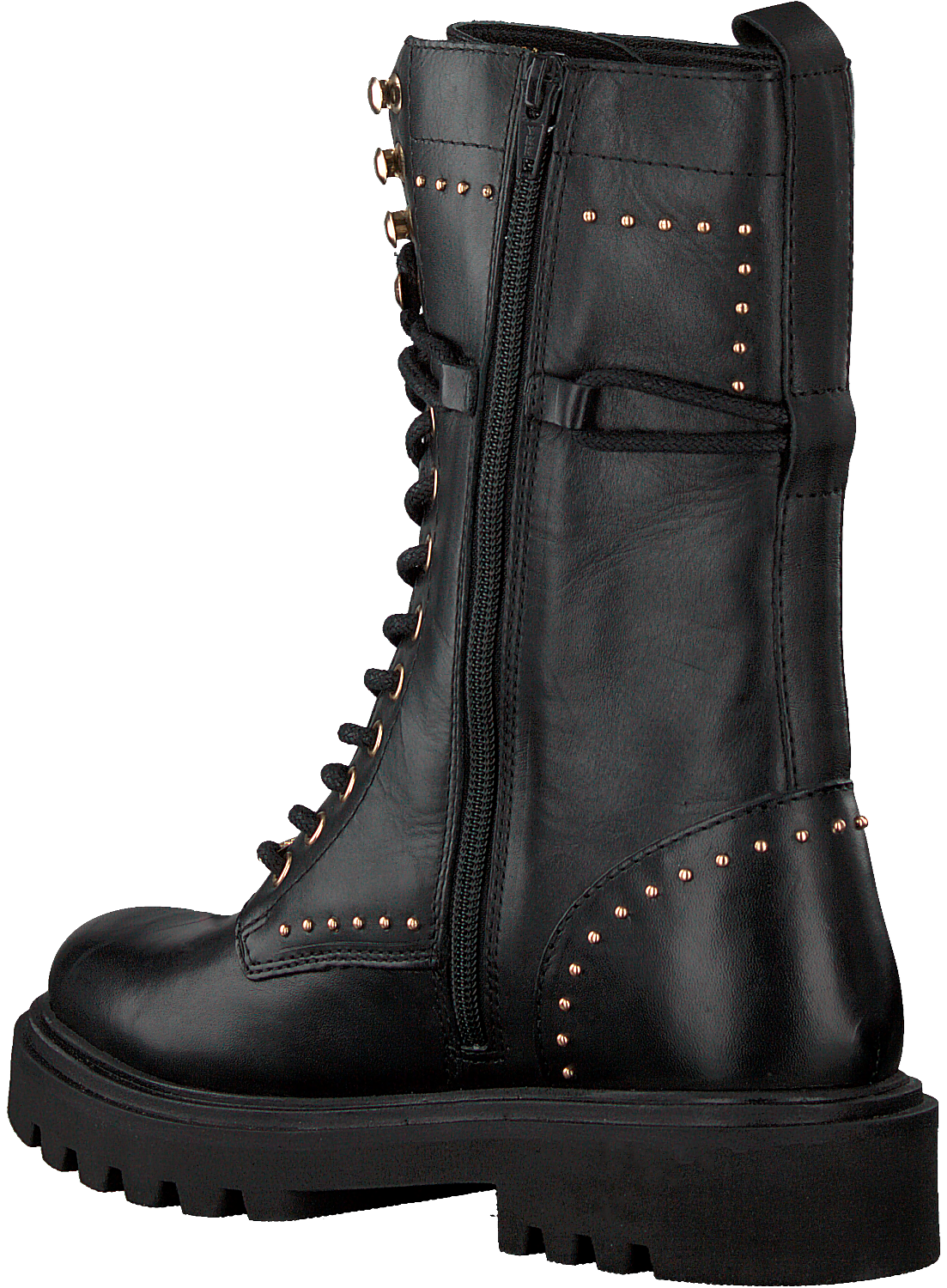 Zwarte NIKKIE Veterboots GOLD STUD BOOTS | Omoda Zwarte NIKKIE Veterboots GOLD STUD BOOTS | Omoda