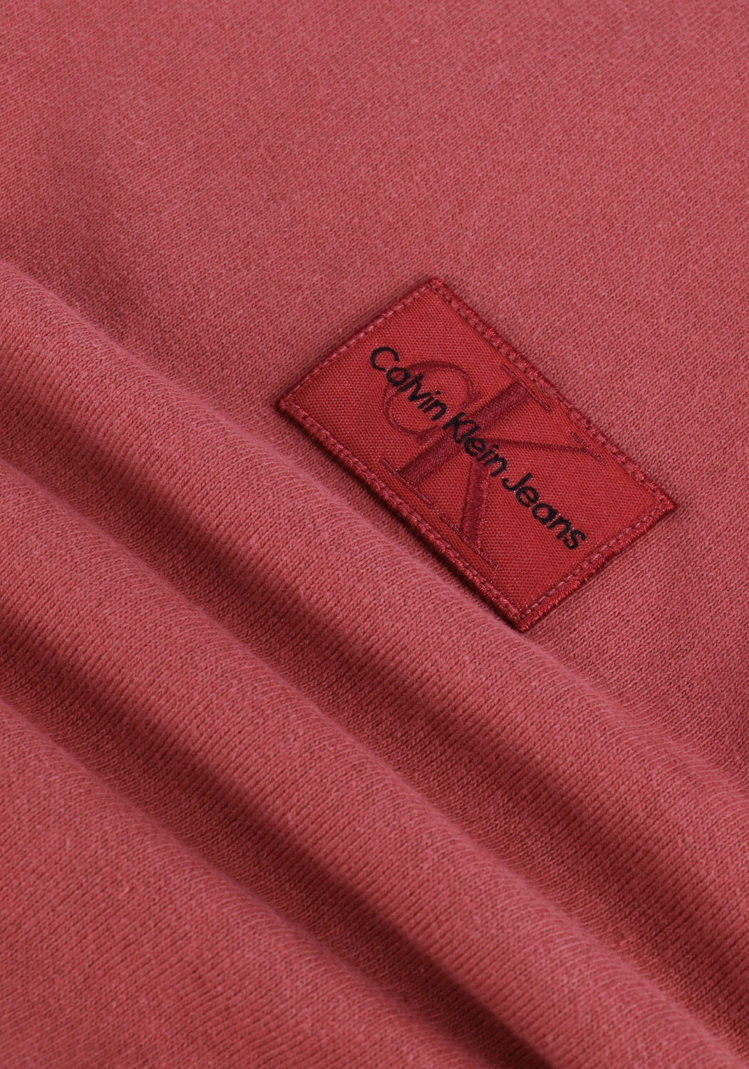 Rode CALVIN KLEIN Sweater SHRUNKEN BADGE CREW NECK - large