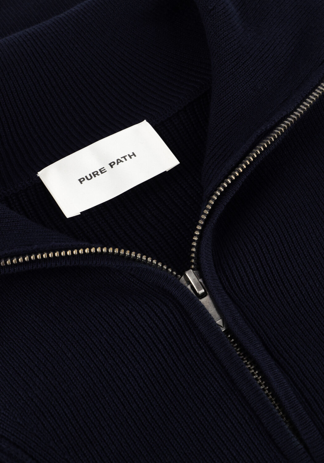 Donkerblauwe PURE PATH Trui LOOSE FIT KNITWEAR HALFZIP818 - large
