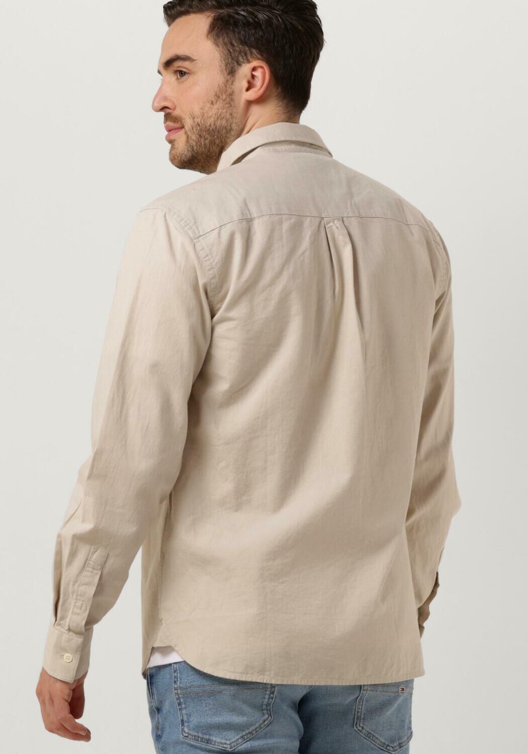 LYLE & SCOTT Heren Overhemden Cotton Linen Button Down Shirt Beige