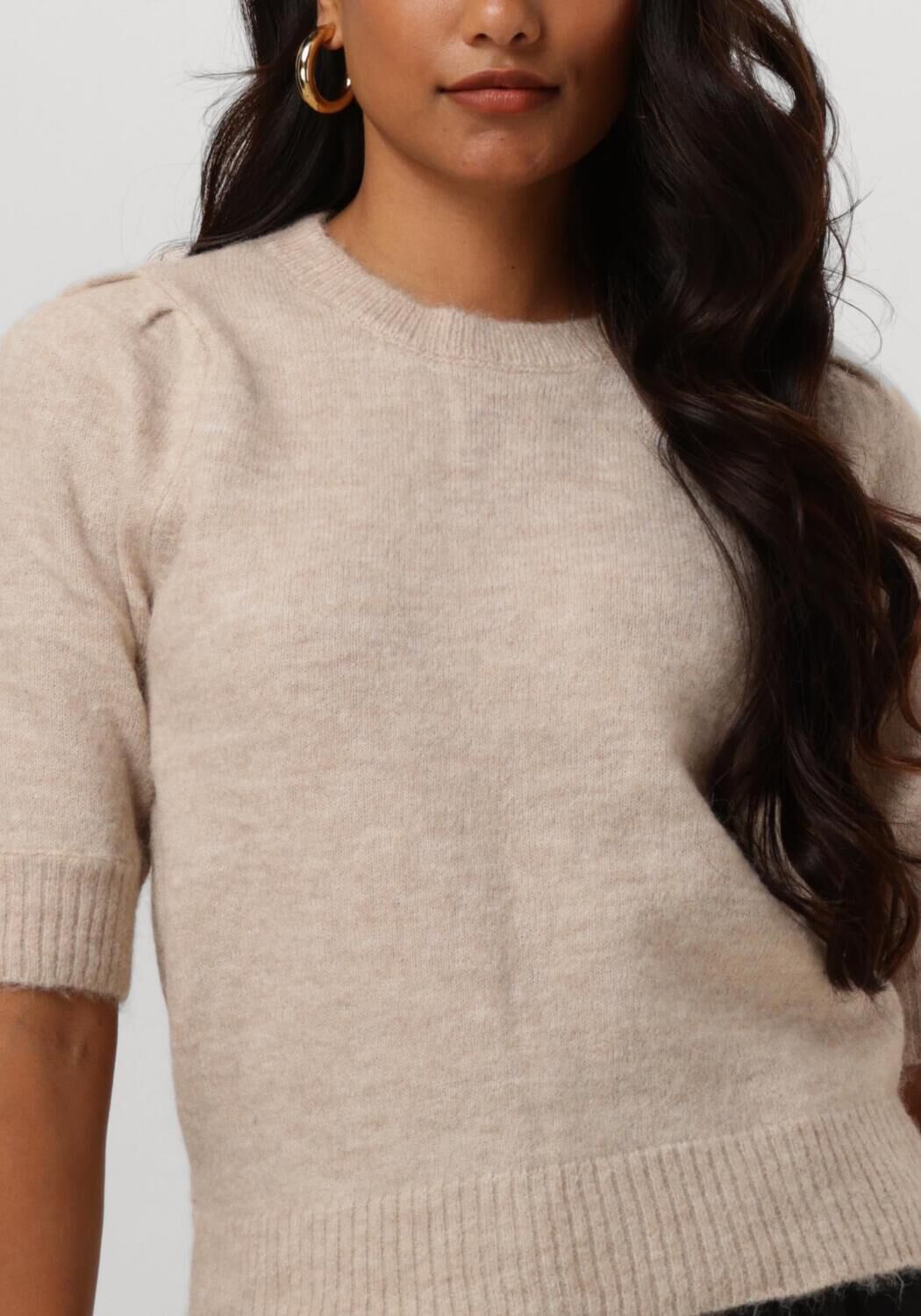 SELECTED FEMME Dames Tops & T-shirts Slflulu Ss Open Back Knit O-neck Bruin