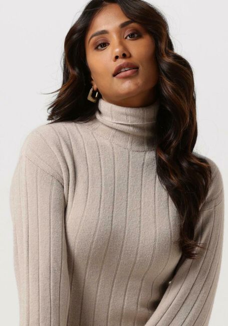 Beige SIMPLE Maxi jurk FIDELE KNIT-VIS-22-3 - large