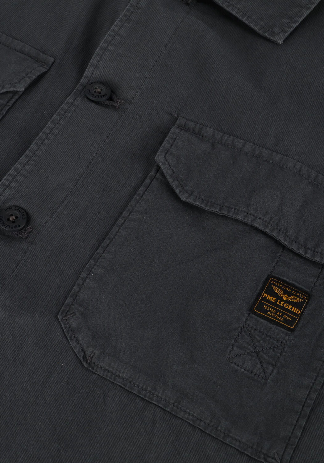 Donkergrijze PME LEGEND Casual overhemd SHORT SLEEVE SHIRT CTN  BEDFORD - large