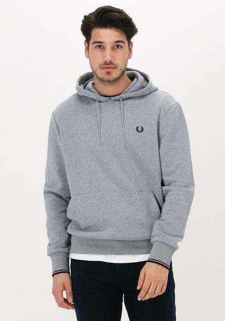 Grijze FRED PERRY Sweater TIPPED HOODED SWEATSHIRT - large