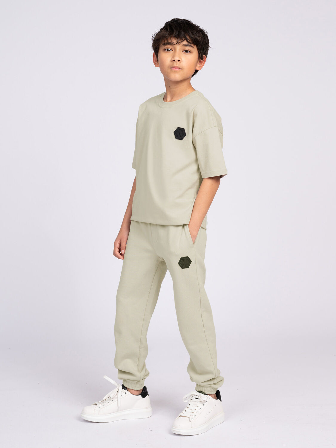 NIK & NIK Jongens Polo's & T-shirts Icon T-shirt Zand