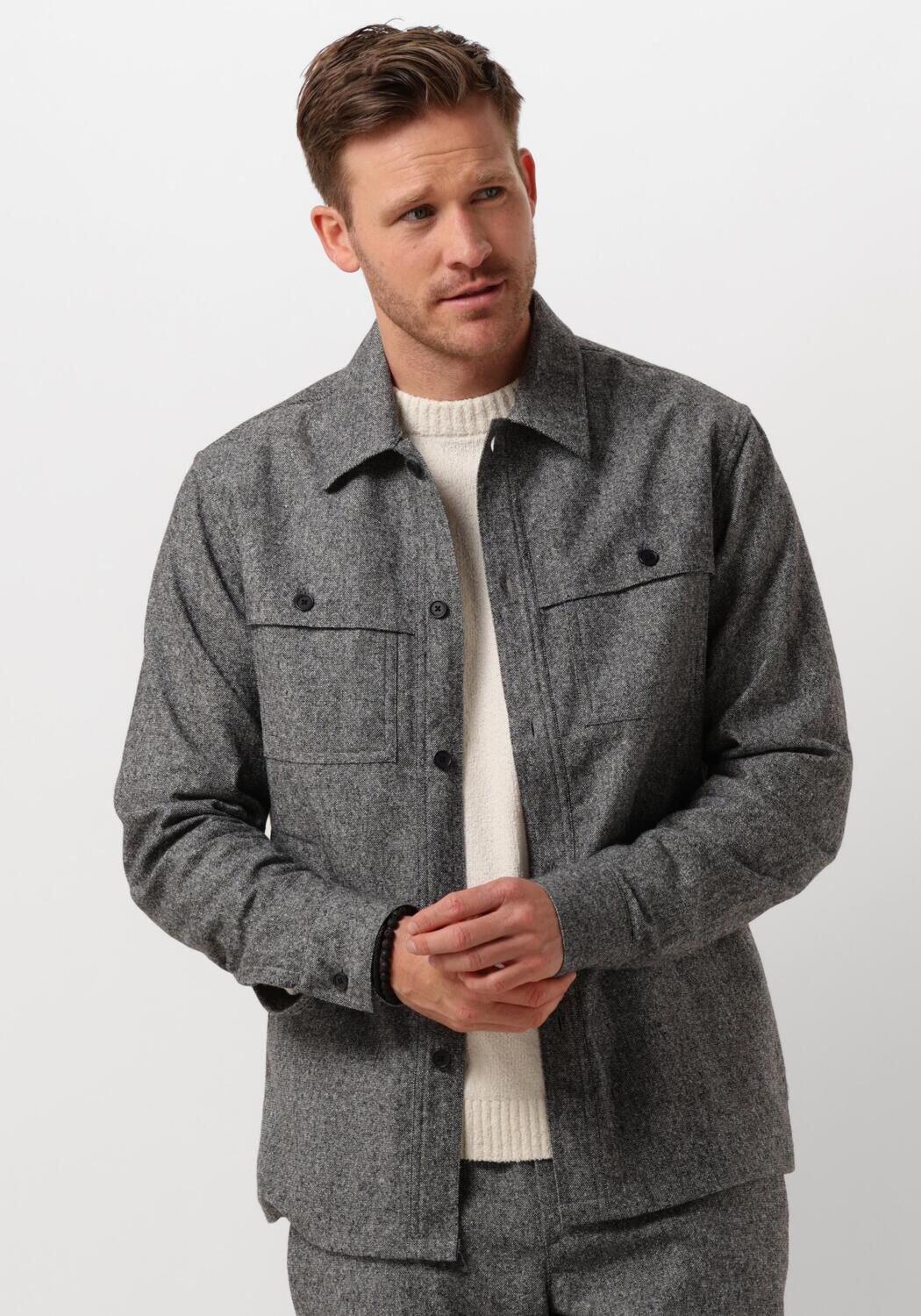 The GoodPeople Solva Heren Overshirt Grijs Gray Heren