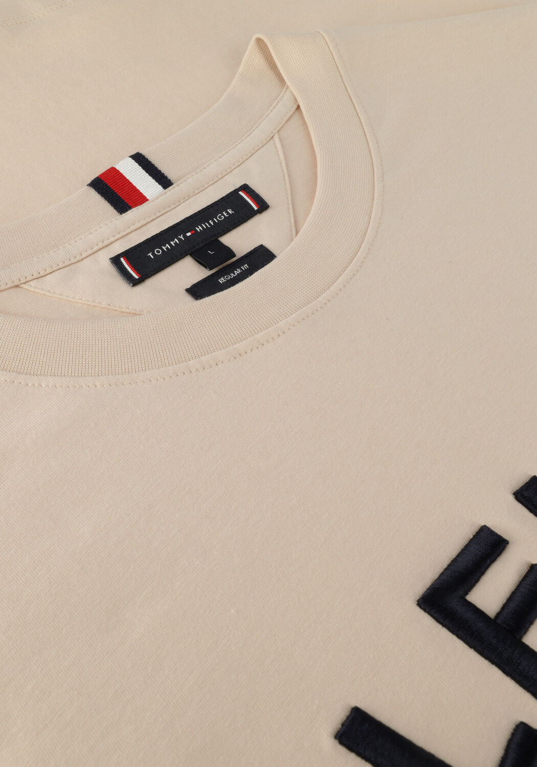 Beige TOMMY HILFIGER T-shirt HILFIGER ARCHED TEE - large