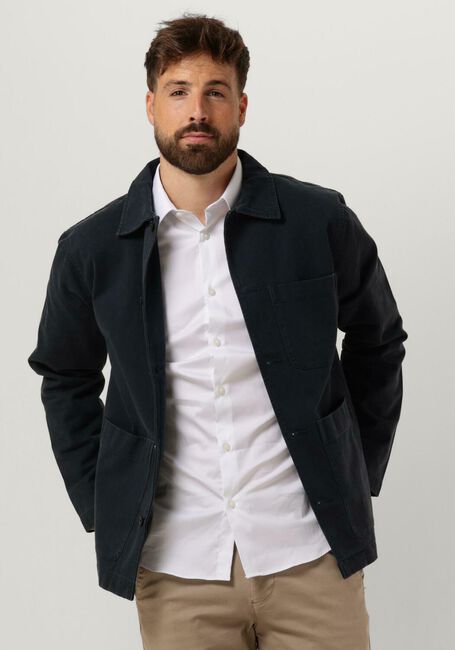 Donkerblauwe SELECTED HOMME Overshirt SLHLOOSETONY-TWILL OVERSHIRT W NOOS - large