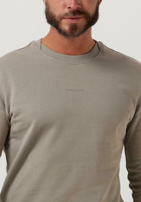 Taupe PUREWHITE Trui CREWNECK WITH ARTWORK PATCH ON BACK - large