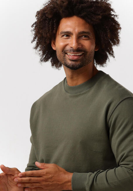 Olijf PUREWHITE Trui ORGANIC FABRIC CREWNECK WITH TRIANGLE SELF FABRIC PATCH ON BACK - large