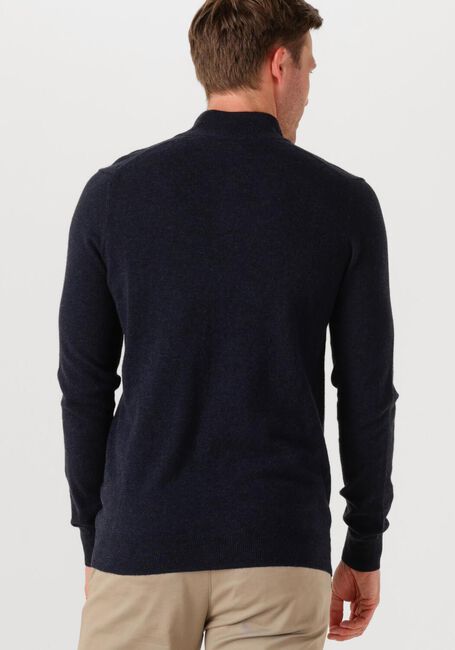 Donkerblauwe LYLE & SCOTT Trui LAMBSWOOL BLEND QUARTER ZIP JUMPER - large