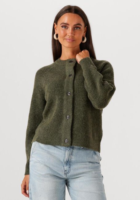 Olijf SELECTED FEMME Vest SLFLULU LS KNIT SHORT CARDIGAN - large