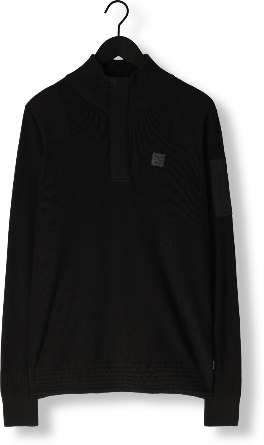 PME LEGEND Heren Truien & Vesten Half Zip Collar Cotton Knit Zwart