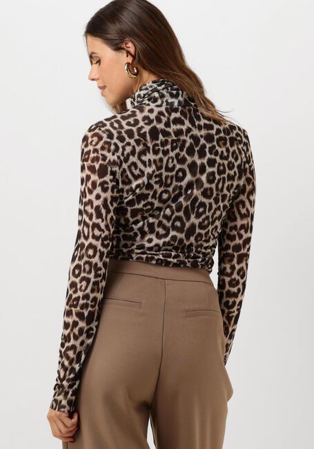 Bruine CATWALK JUNKIE Tops & T-shirts MESH TURTLE NECK LEOPARD LONG SLEEVE - large