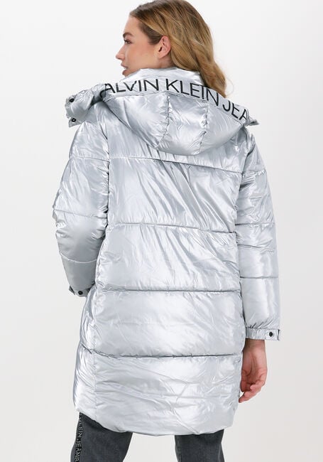 Zilveren CALVIN KLEIN Gewatteerde jas COCOON OVERSIZED SILVER JACKET - large