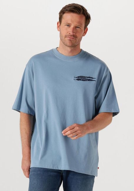 Lichtblauwe SCOTCH & SODA T-shirt LOOSE-FIT ARTWORK T-SHIRT - large