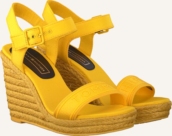 Gele TOMMY HILFIGER Platte sandalen COLORFUL TOMMY WEDGE SANDAL Gele TOMMY HILFIGER Platte sandalen COLORFUL TOMMY WEDGE SANDAL - large