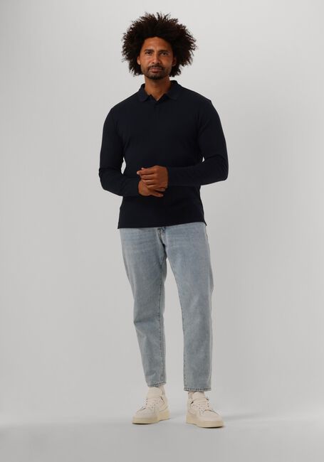 Donkerblauwe SELECTED MEN Polo SLHSLIM-TOULOUSE LS POLO B NOOS - large