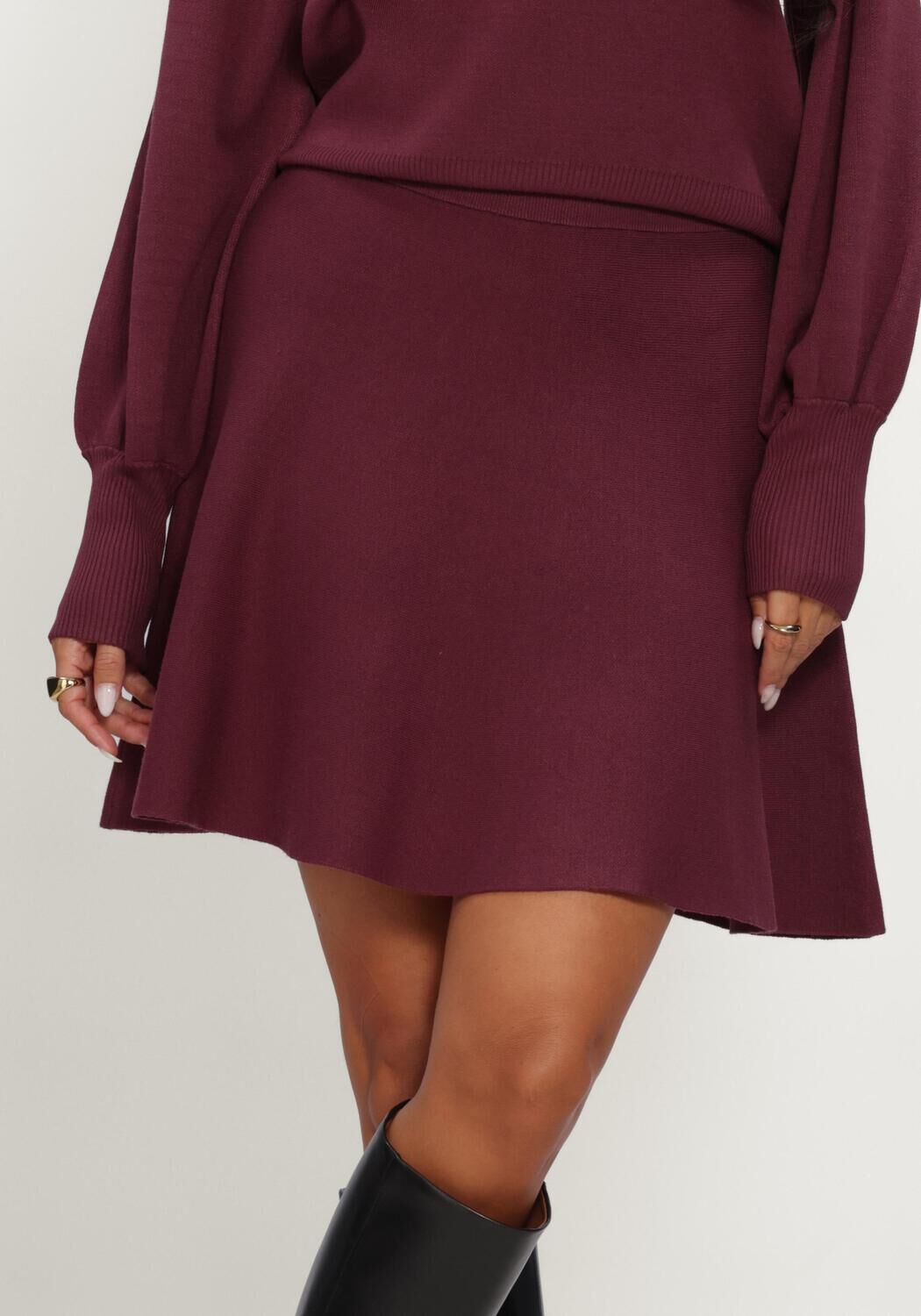 Y.A.S. YAS Dames Rokken Yasfonny Hw Knit Skirt S. Bordeaux